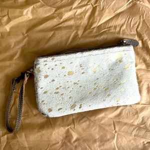 Cowhide wristlet